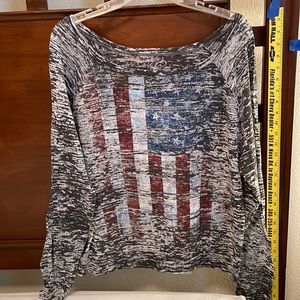 American Flag muted long sleeve Tee